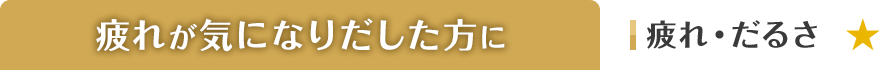 疲れが気になりだした方に